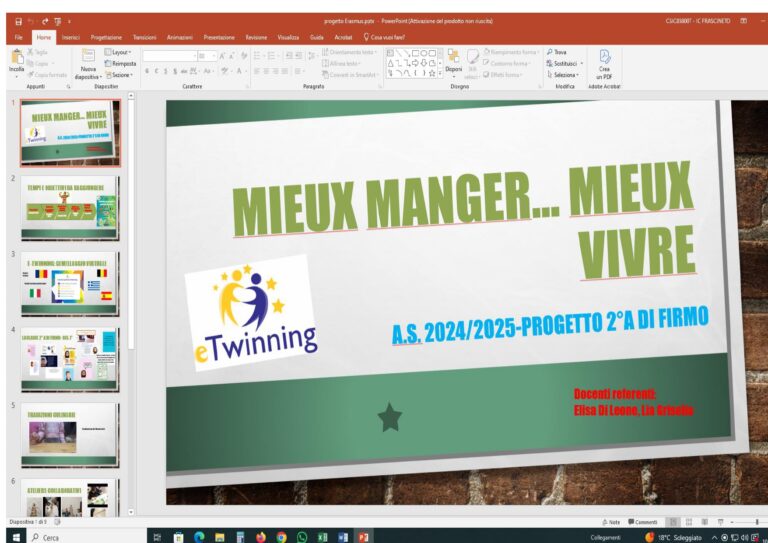 Progetto ERASMUS: Attività Etwinning a.s. 2024-2025 alunni classe II^ di primo grado plesso di Firmo