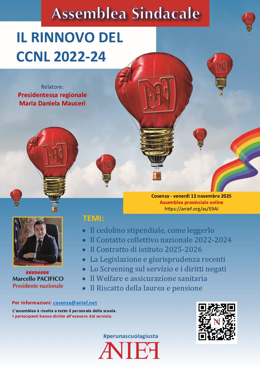 convocazione assemblea sindacale 12/12/2025 (Venerdì) Sindacato ANIEF in orario scolastico dalle ore 12:00 alle ore 14:00